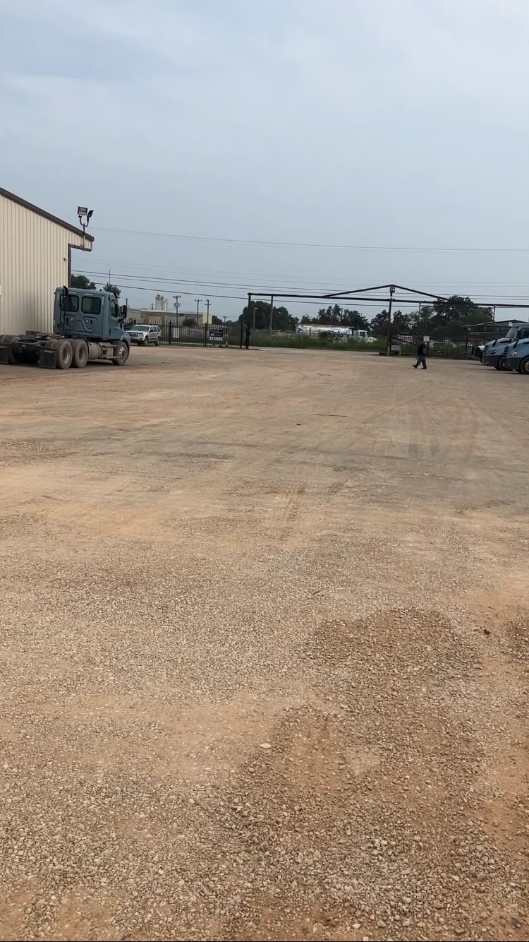Leveled and compacted commercial gravel parking lot