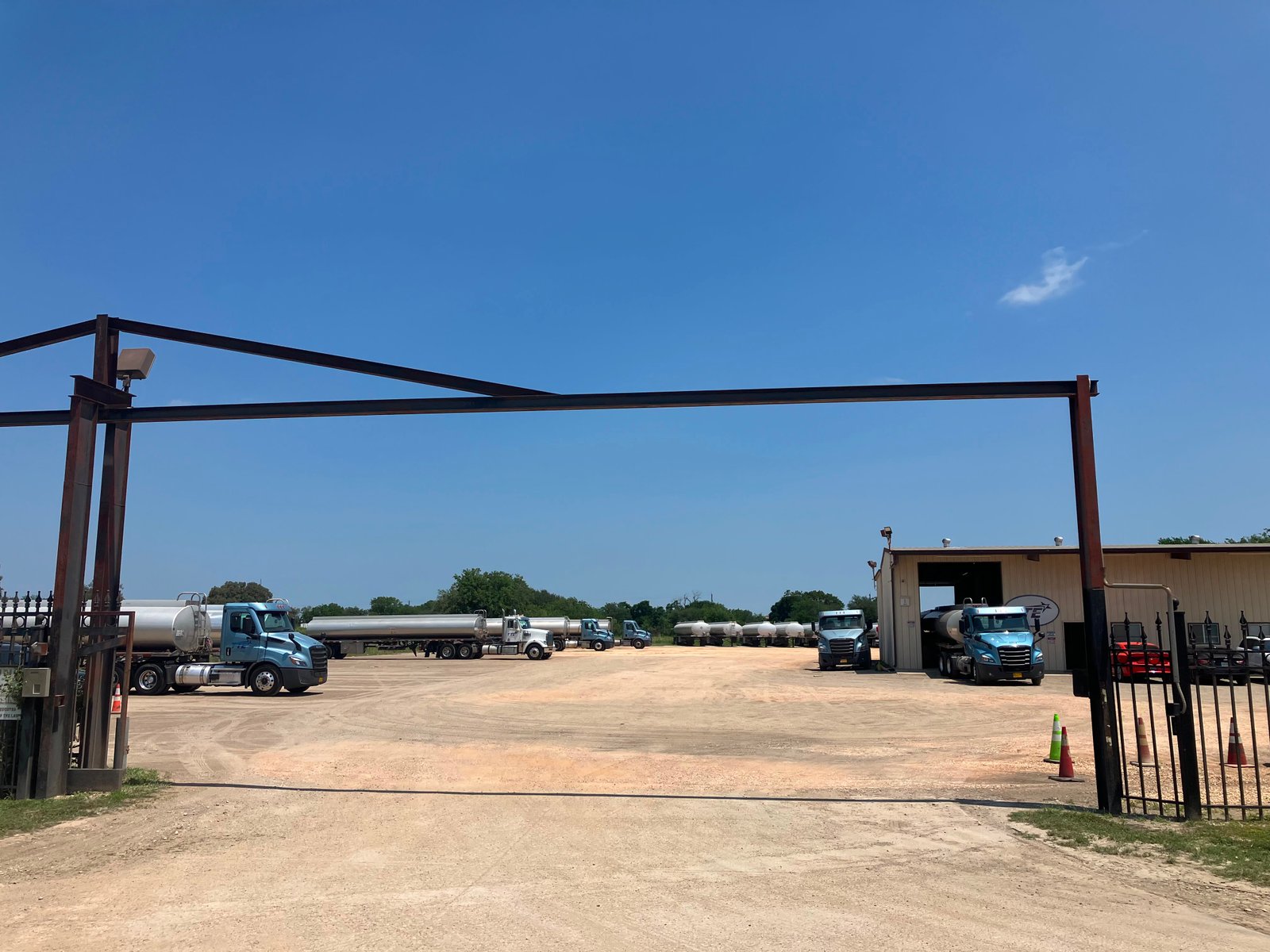 Completed commercial gravel parking and truck yard surface